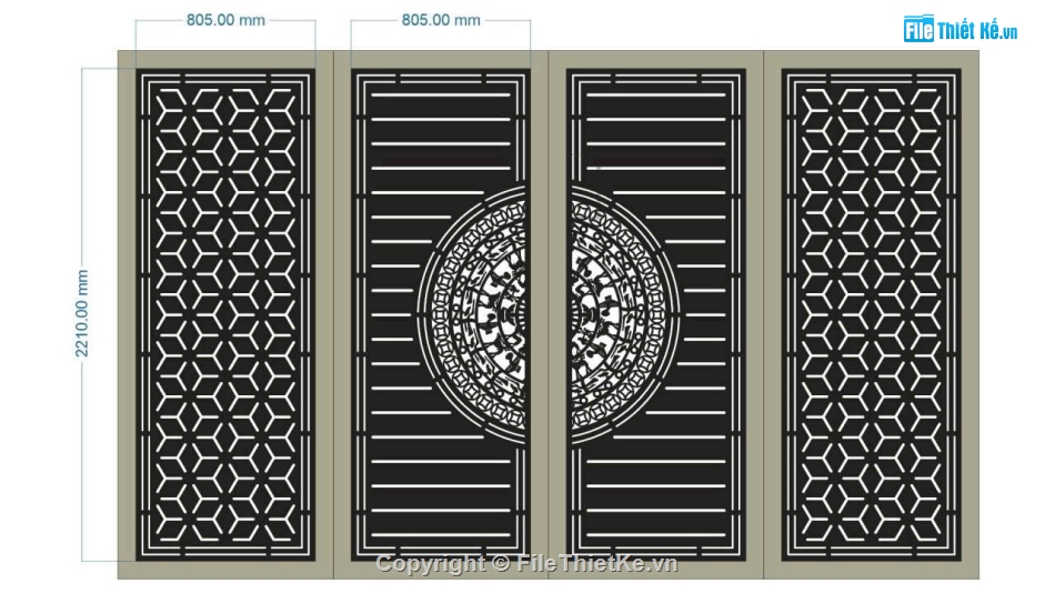 cổng 4 cánh cnc,File cổng 4 cánh,cổng dxf,cnc 4 cánh
