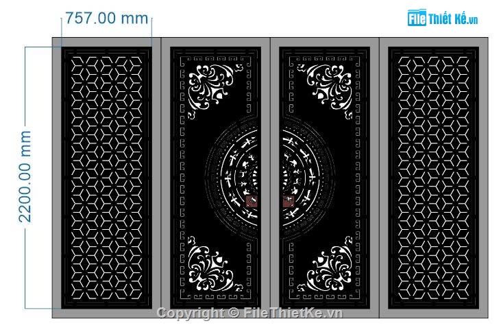 File cổng 4 cánh,cổng 4 cánh cnc,cổng 2d