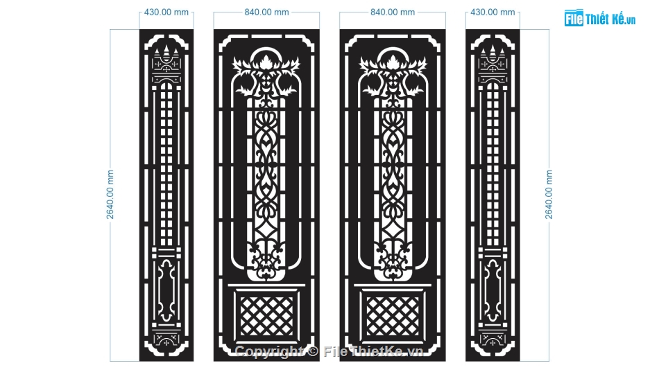 file cnc cổng 4 cánh,mẫu cnc cổng 4 cánh,autocad cổng 4 cánh