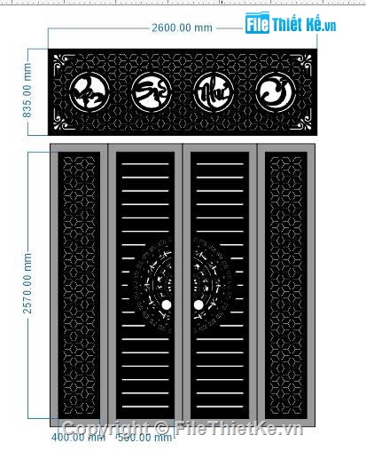 vạn sự như ý,cổng 4 cánh cnc,File cổng 4 cánh