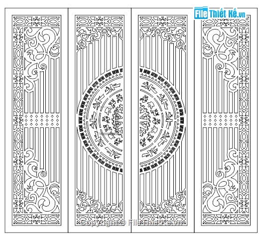 File cnc cổng 4 cánh,mẫu cổng 4 cánh cnc,autocad cổng 4 cánh
