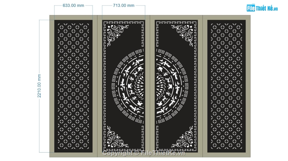 cổng cnc đẹp,cổng đẹp 4 cánh,file cổng dxf đẹp