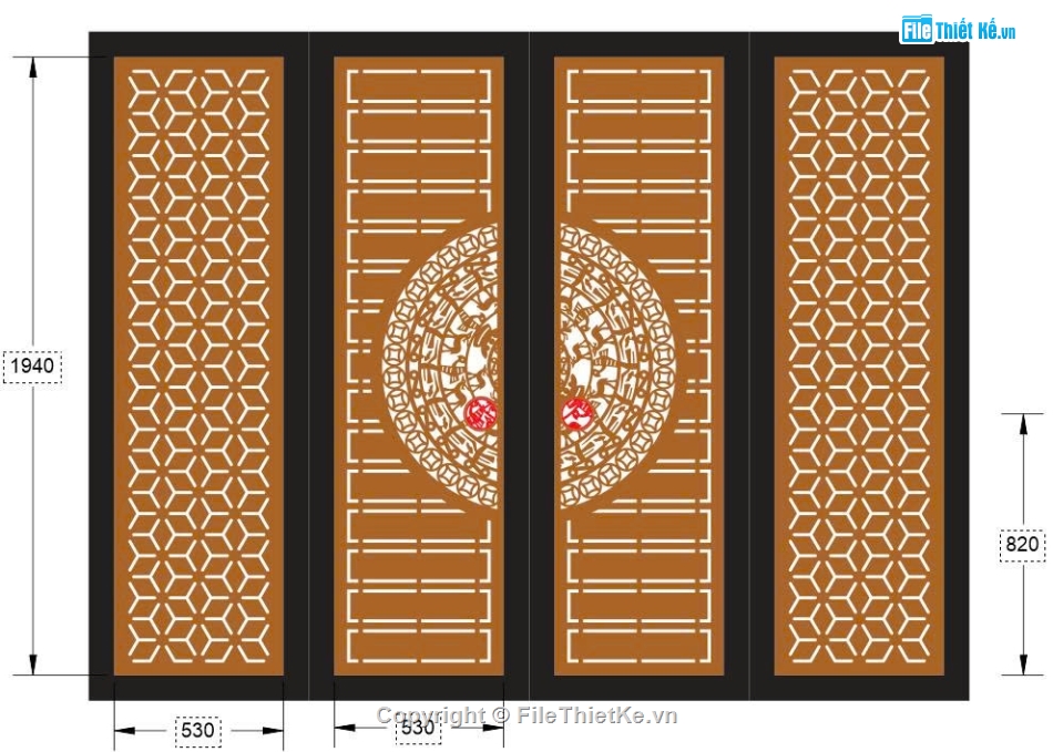 cổng 4 cánh cnc,cổng trống đồng cnc,File cổng 4 cánh