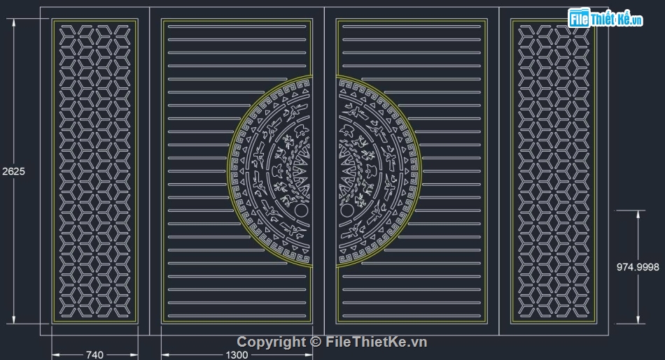 cổng cnc đẹp,cad cổng trống đồng,cad cổng 4 cánh cnc