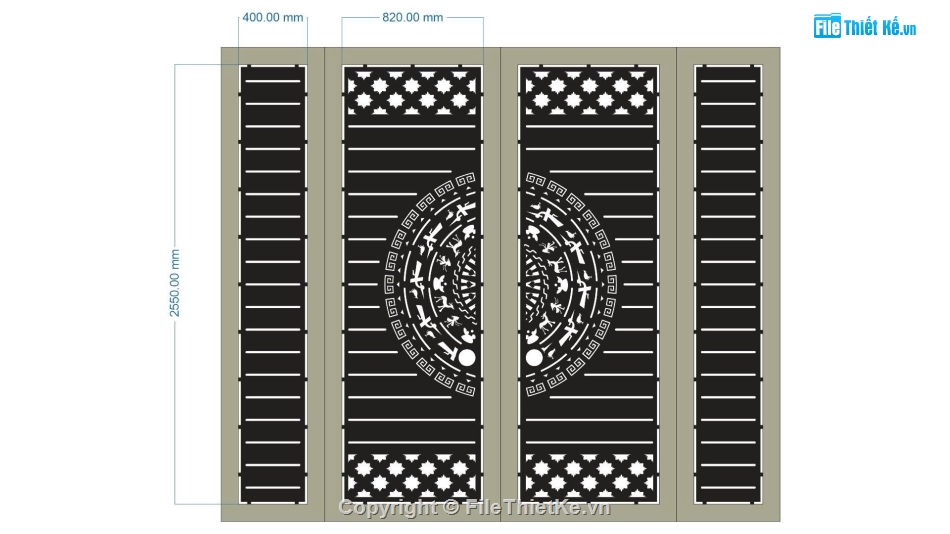 cổng 4 cánh cnc,cổng trống đồng cnc,File cổng 4 cánh