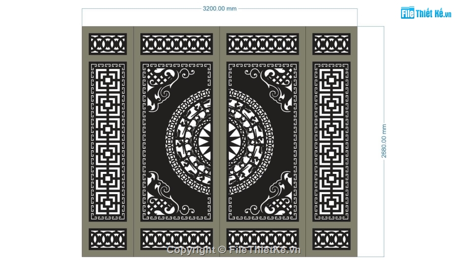 cổng 4 cánh cnc,cổng trống đồng cnc,File cổng 4 cánh