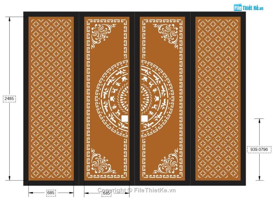 cổng 4 cánh cnc,File cổng 4 cánh,File cnc cổng 4 cánh
