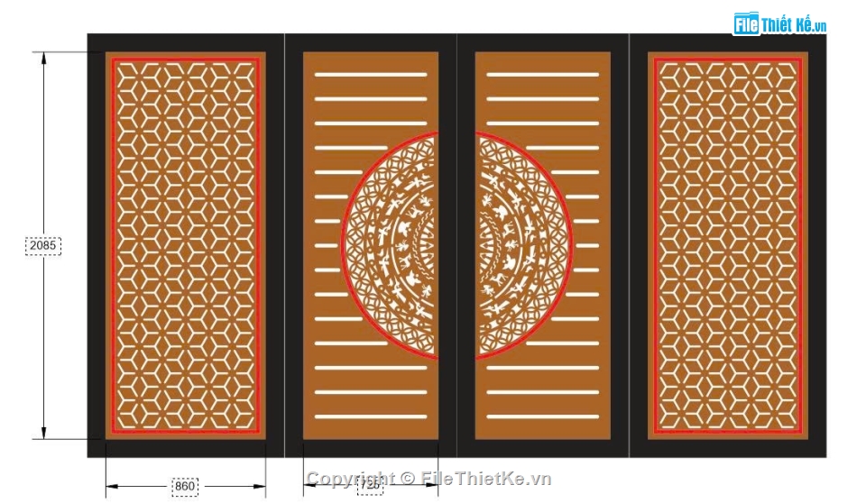 cổng 4 cánh cnc,File cổng 4 cánh,cổng dxf