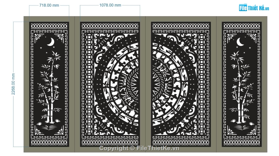 cổng 4 cánh cnc,File cổng 4 cánh,File cnc cổng 4 cánh