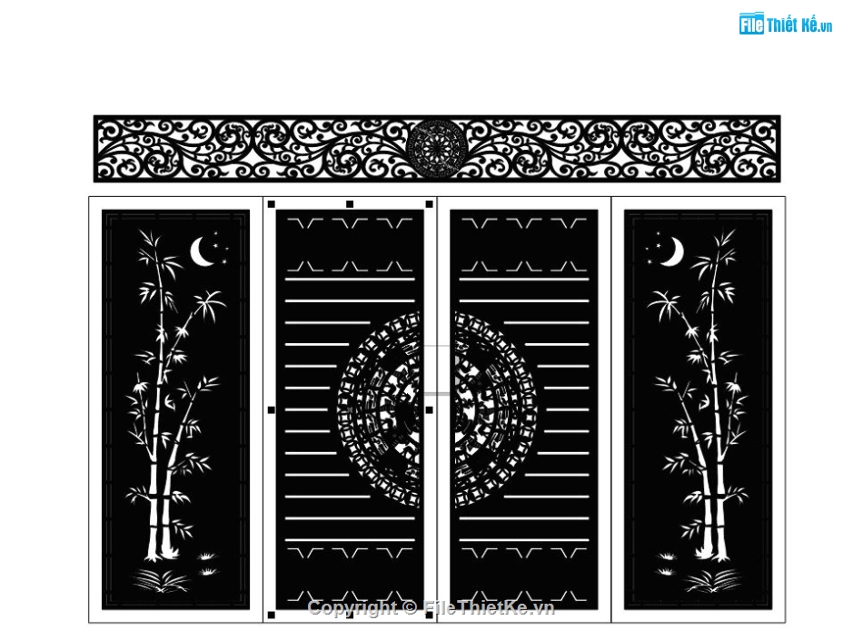 cổng 4 cánh cnc,cổng trống đồng cnc,File cổng 4 cánh