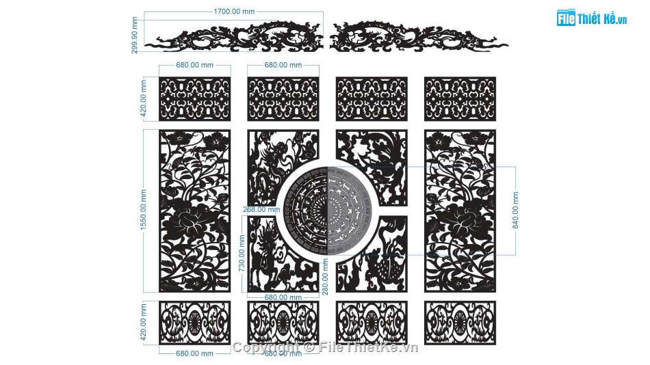 cổng 4 cánh cnc,File cổng 4 cánh,dxf cổng