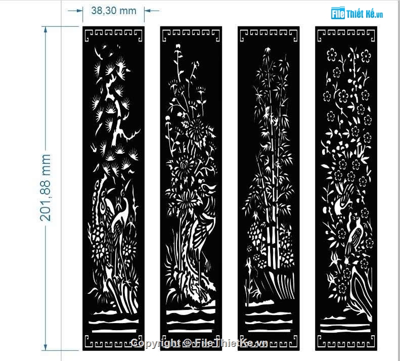 cổng cnc đẹp,cổng đẹp 4 cánh,cổng dxf