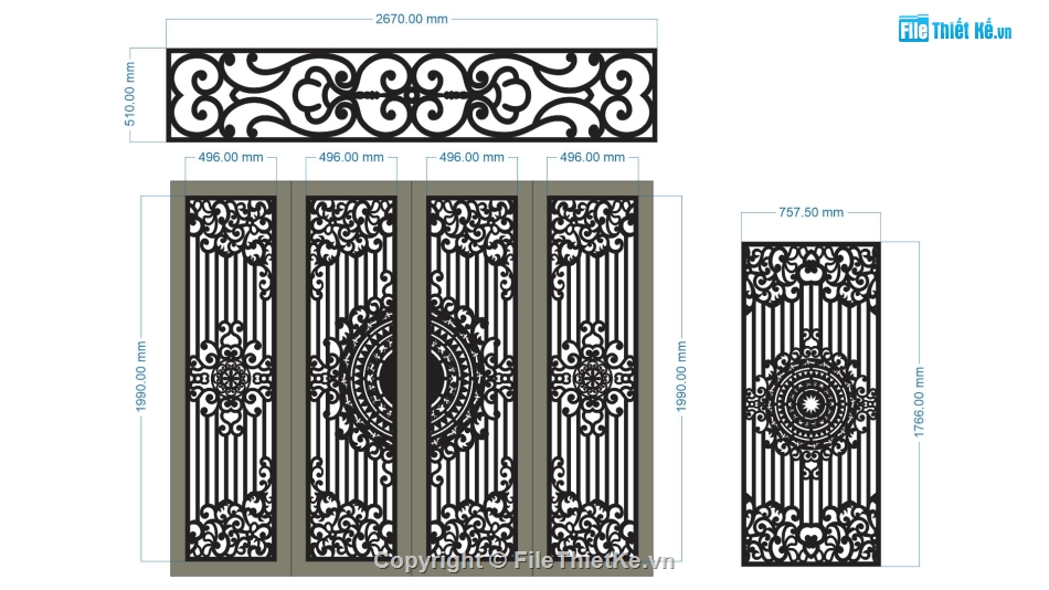 cổng đẹp 4 cánh,cnc cổng 4 cánh,file cnc cổng 4 cánh,mẫu cnc cổng 4 cánh