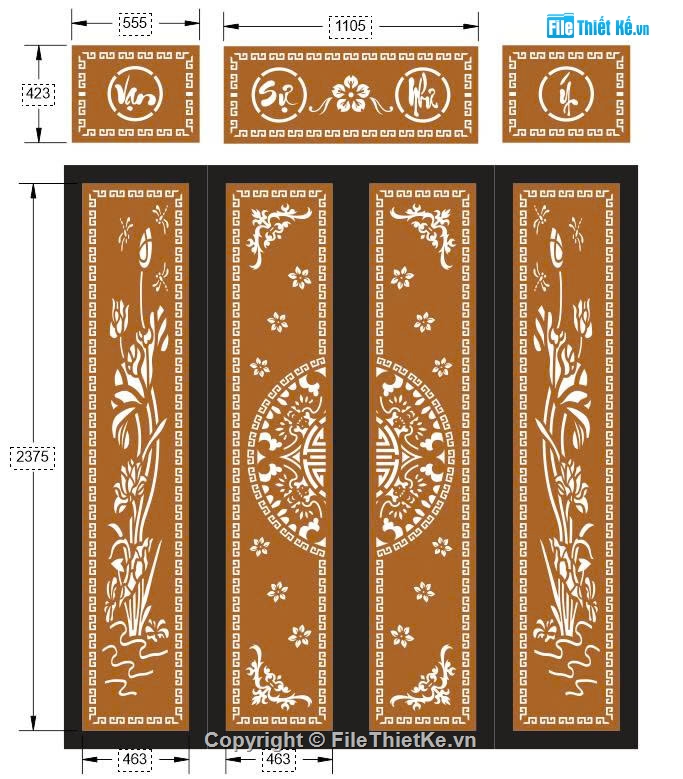 vạn sự như ý,cổng 4 cánh cnc,File cổng 4 cánh