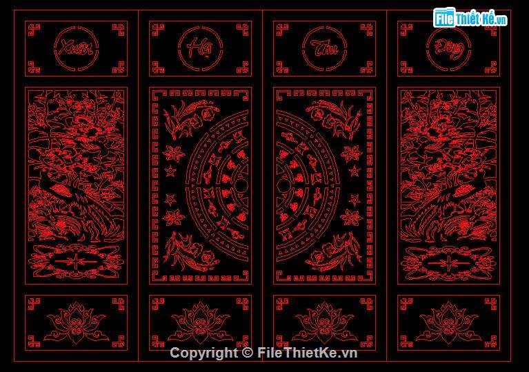 cổng 4 cánh cnc,File cổng 4 cánh,File cnc cổng 4 cánh