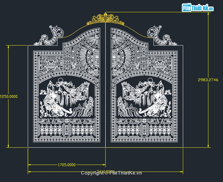 cổng cnc 2 cánh,mẫu cổng cnc 2 cánh,cổng anh hùng tương ngộ,file cắt cnc cổng 2 cánh