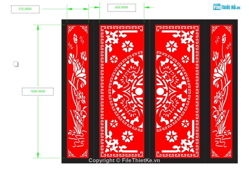 file cnc cổng trống đồng hoa sen,cổng cnc 4 cánh,file cnc cổng 4 cánh,mẫu cổng 4 cánh cnc