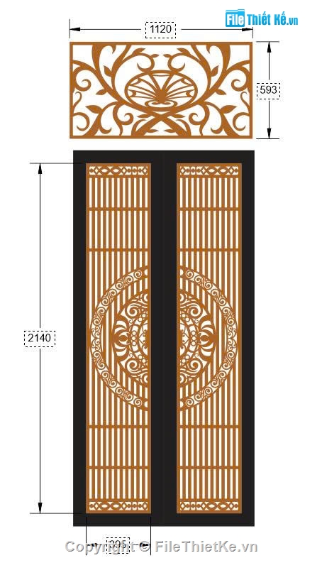 cnc cửa 2 cánh,2 cánh cnc,dxf cửa cổng