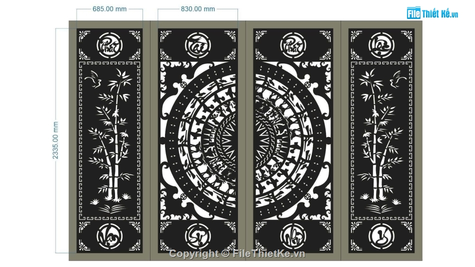 cổng 4 cánh cnc,File cổng 4 cánh,mẫu cổng 4 cánh
