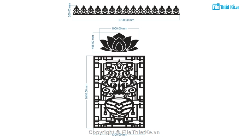 hoa văn bình sen,file cnc hoa sen bình sen,mẫu hoa văn bình sen