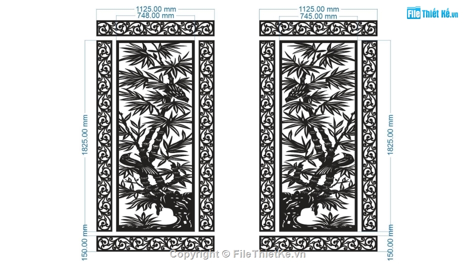 vách cnc,cnc vách trúc,File vách cnc dxf