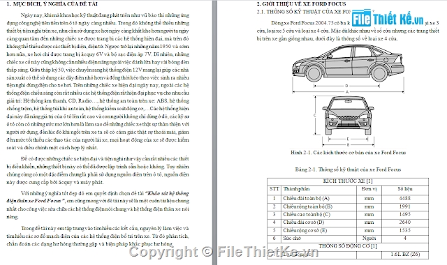 hệ thống điện xe ô tô,đồ án hệ thống điện thân xe,điện thân xe FORD FOCUS