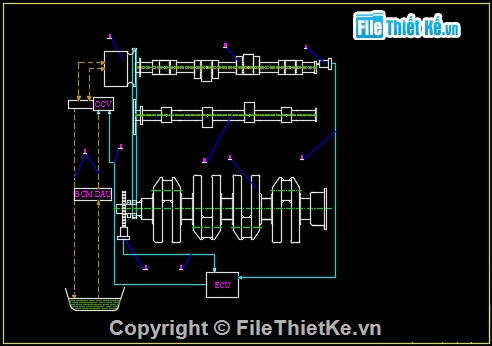 đồ án xe ô tô,bản vẽ đồ án xe,hệ thống phân phối khí i-VTEC