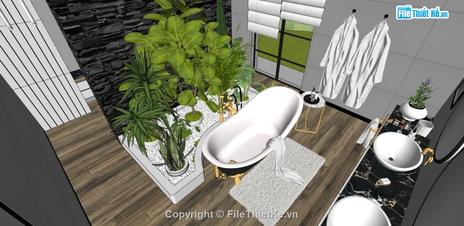 sketchup nội thất,file sketchup nội thất phòng tắm,thiết kế nội thất phòng tắm,mẫu sketchup nội thất phòng tắm