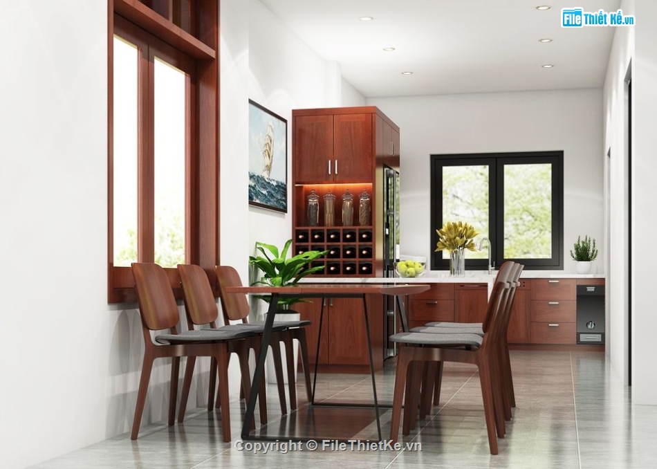 sketchup nội thất phòng bếp,nội thất phòng ngủ,phòng bếp sketchup,phòng bếp hiện đại,phối cảnh phòng ngủ