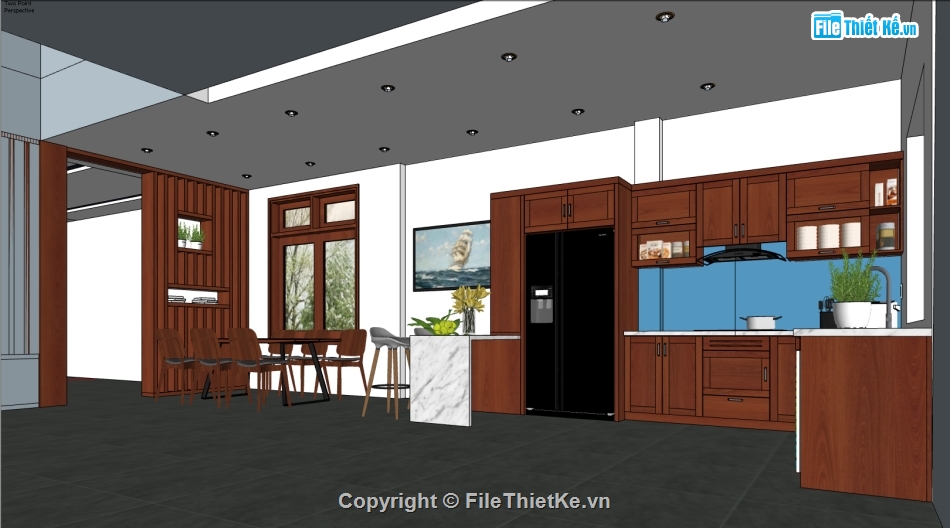 sketchup nội thất phòng bếp,nội thất phòng ngủ,phòng bếp sketchup,phòng bếp hiện đại,phối cảnh phòng ngủ