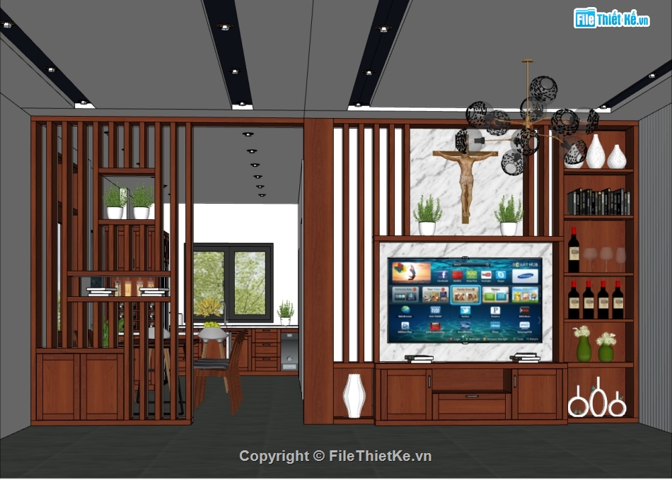 sketchup nội thất phòng bếp,nội thất phòng ngủ,phòng bếp sketchup,phòng bếp hiện đại,phối cảnh phòng ngủ