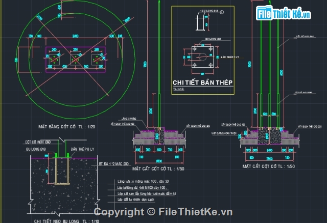 bản vẽ cột cờ,thiết kế cột cờ,cột cờ,mẫu cột cờ