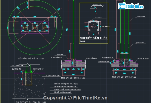 bản vẽ cột cờ,thiết kế cột cờ,cột cờ,mẫu cột cờ