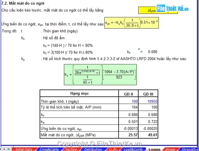 kết cấu dầm,dầm I,bảng tính kết cấu nhịp,tính kết cấu nhịp dầm I24.54m
