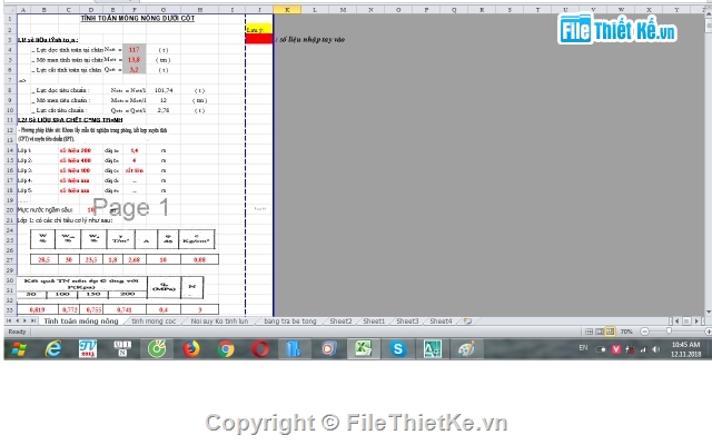 file excell đồ án nền móng,file excell tính nền móng,đồ án nền móng,nền móng,file excell đồ án nền móng full