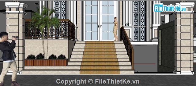 File sketchup sảnh khách sạn,khách sạn tân cổ điển,file sketchup khách sạn tân cổ điển,khách sạn tân cổ sketchup 8,sketchup 8 vray 2.0