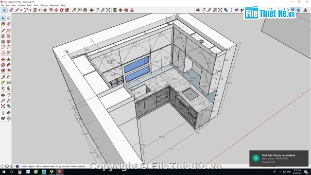 bản vẽ tủ bếp,sketchup tủ bếp,Mô hình tủ bếp,kỹ thuật tủ bếp