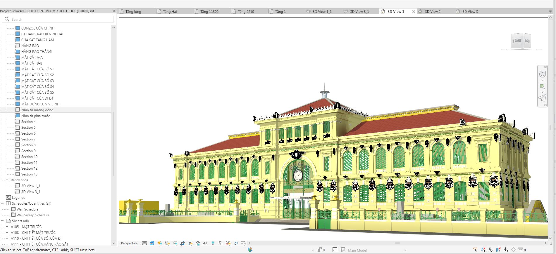 kiến trúc bưu điện,thiết kế bưu điện,bưu điện,Revit bưu điện