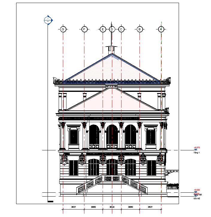 kiến trúc bưu điện,thiết kế bưu điện,bưu điện,Revit bưu điện