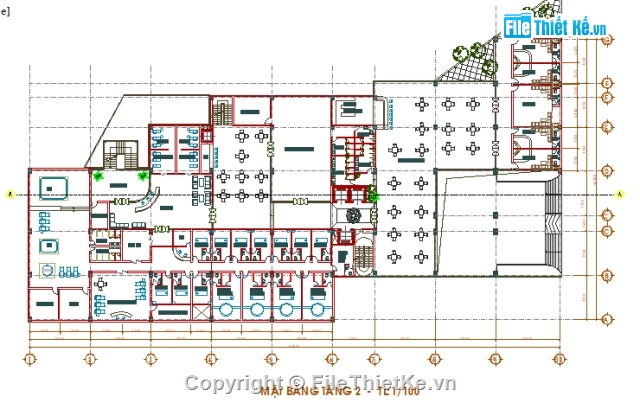 kiến trúc khách sạn,kiến trúc nhà khách,moon hotel,bản vẽ kiến trúc,Kiến trúc Moon Hotel