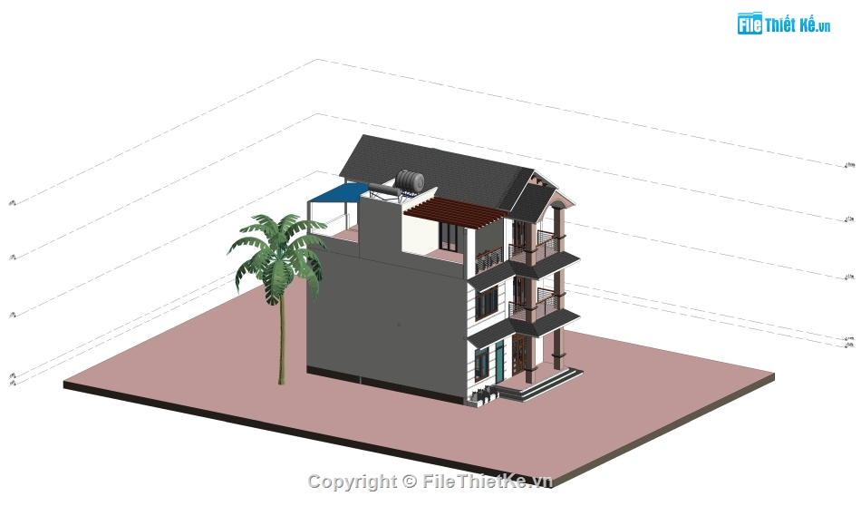 nhà phố 3 tầng,revit nhà phố 3 tầng,cad nhà phố 3 tầng,nhà phố 3 tầng 8x11m,bản vẽ nhà phố 3 tầng