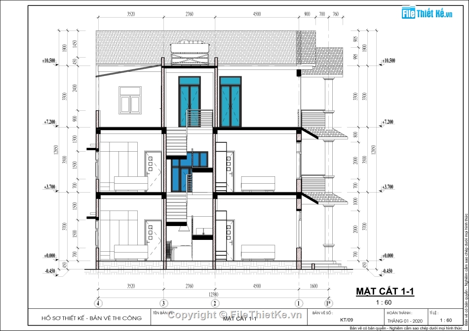 nhà phố 3 tầng,revit nhà phố 3 tầng,cad nhà phố 3 tầng,nhà phố 3 tầng 8x11m,bản vẽ nhà phố 3 tầng