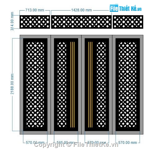 mẫu cổng 4 cánh,file cổng dxf đẹp,cổng cnc đẹp
