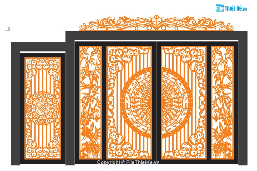 mẫu cửa 4 cánh mới,mẫu cửa 4 cánh CNC,cửa cnc 4 cánh,File mẫu cnc cổng 4 cánh