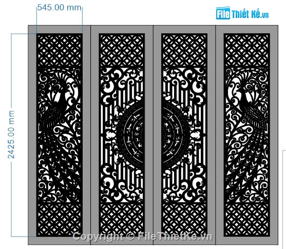 File cổng 4 cánh,mẫu cổng 4 cánh,cổng 4 cánh chim công