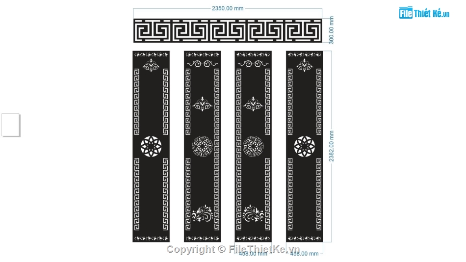 mẫu cổng 4 cánh,File cổng 4 cánh,cổng dxf