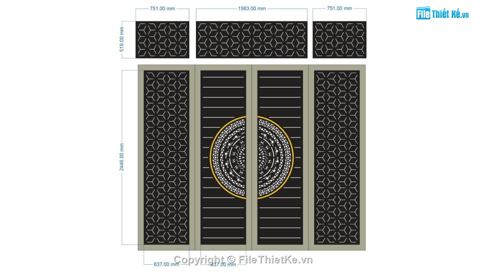 mẫu cổng,mẫu cổng 4 cánh,cổng bông tuyết
