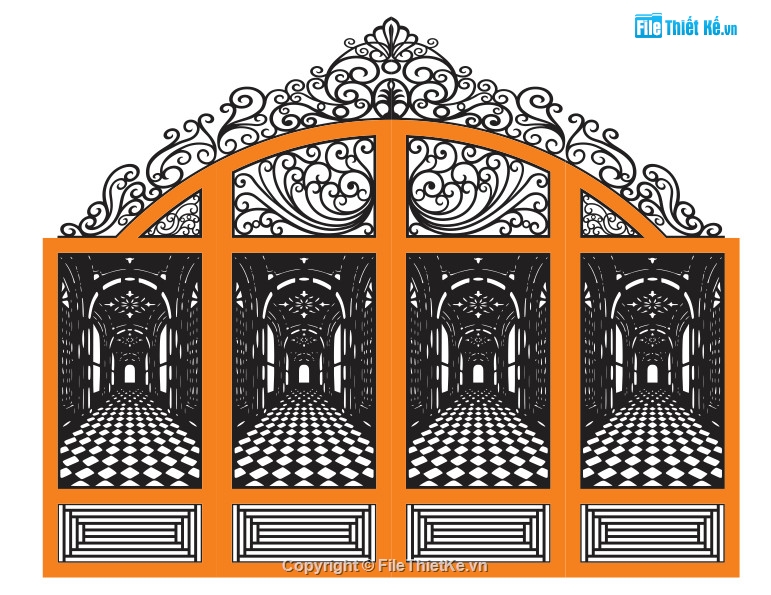 mẫu cổng 4 cánh,cổng 4 cánh cnc,File cổng 4 cánh,cnc cổng 4 cánh