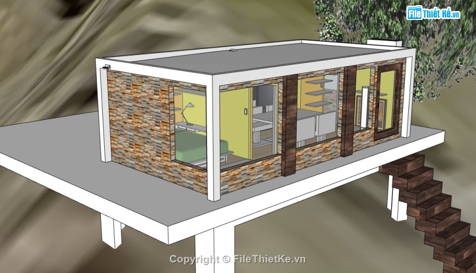 sketchup nhà ở,File sketchup nhà,mẫu nhà ở