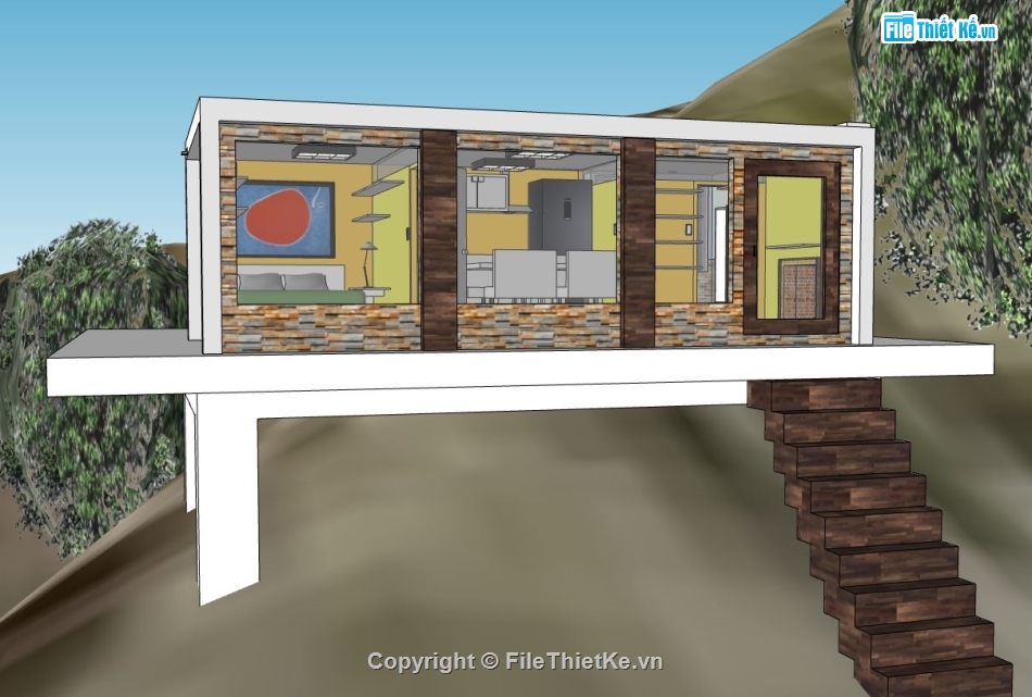 sketchup nhà ở,File sketchup nhà,mẫu nhà ở